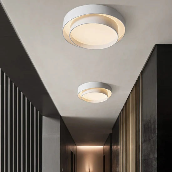 RoyaleGlow Modern LED Round Ceiling Lamp Black Flush Mount Light Fixture