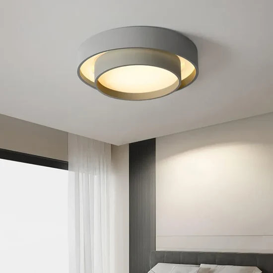 RoyaleGlow Modern LED Round Ceiling Lamp Black Flush Mount Light Fixture