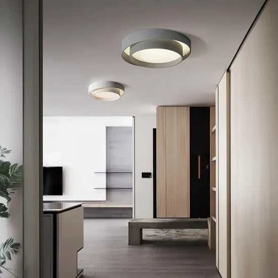 RoyaleGlow Modern LED Round Ceiling Lamp Black Flush Mount Light Fixture