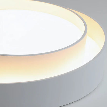 RoyaleGlow Modern LED Round Ceiling Lamp Black Flush Mount Light Fixture