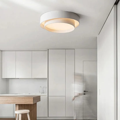 RoyaleGlow Modern LED Round Ceiling Lamp Black Flush Mount Light Fixture