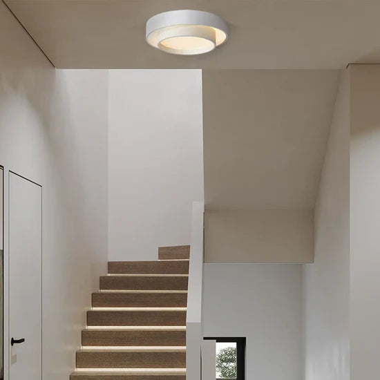 RoyaleGlow Modern LED Round Ceiling Lamp Black Flush Mount Light Fixture