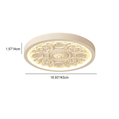 Flush Mount Ceiling Light Iron Acrylic 12.99 in White Living Room Bedroom Minimalist Built-in LED Dimmable Lighting | Kalsten