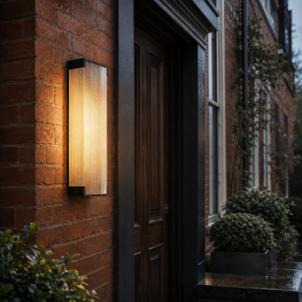 Fluted Panel Outdoor Wall Light | Dim to Warm LED Sconce, IP65 1