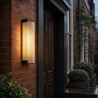 Fluted Panel Outdoor Wall Light | Dim to Warm LED Sconce, IP65 1