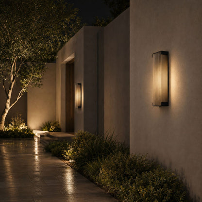 Fluted Panel Outdoor Wall Light | Dim to Warm LED Sconce, IP65 2