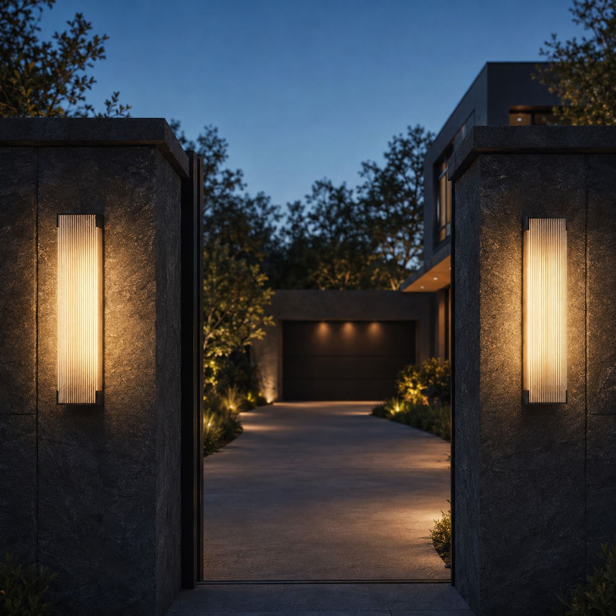 Fluted Panel Outdoor Wall Light | Dim to Warm LED Sconce, IP65 3