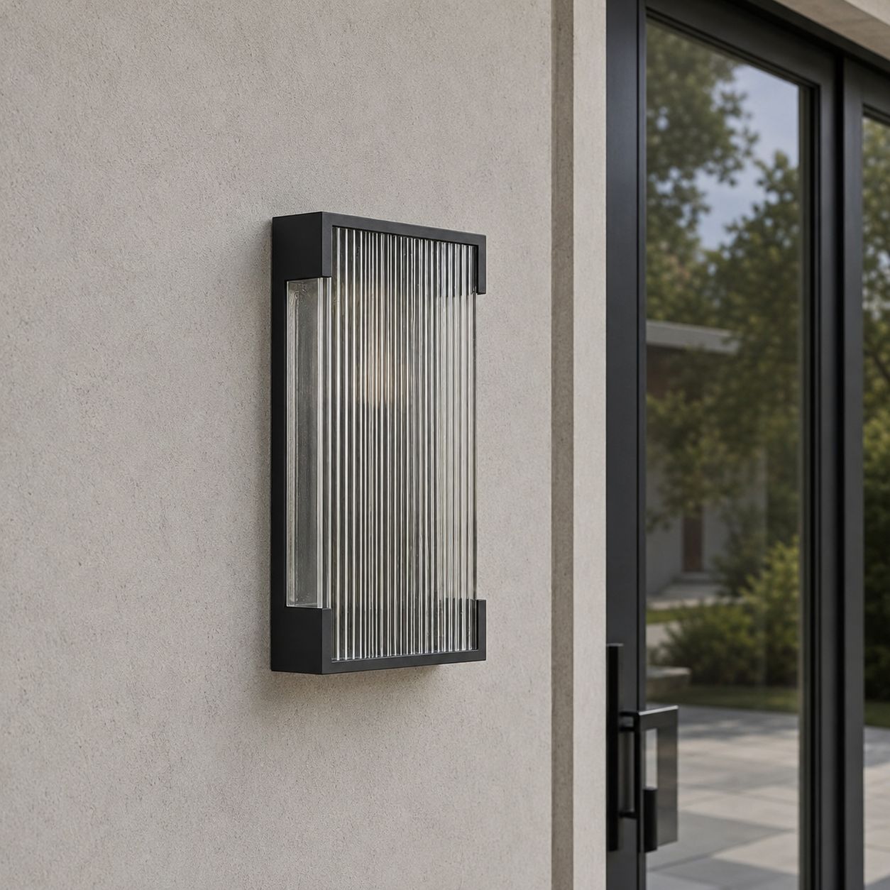 Fluted Panel Outdoor Wall Light | Dim to Warm LED Sconce, IP65 5