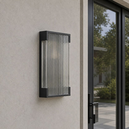 Fluted Panel Outdoor Wall Light | Dim to Warm LED Sconce, IP65 5