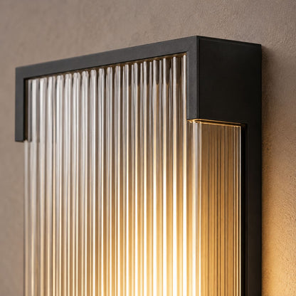 Fluted Panel Outdoor Wall Light | Dim to Warm LED Sconce, IP65 6