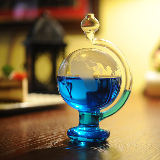 Royaleva Glass Weather Forecast Bottle Barometer - Stylish Desktop Weather Predictor and Decor - Blue
