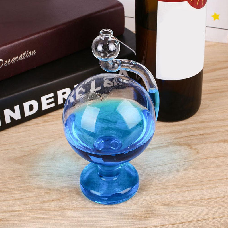 Royaleva Glass Weather Forecast Bottle Barometer - Stylish Desktop Weather Predictor and Decor - Red
