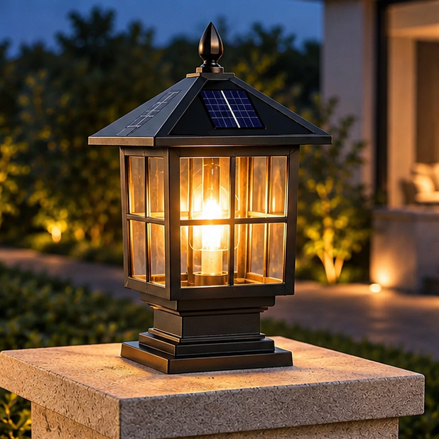 RoyaleGlow Waterproof Outdoor Pillar Light - Traditional Garden LED Lamp