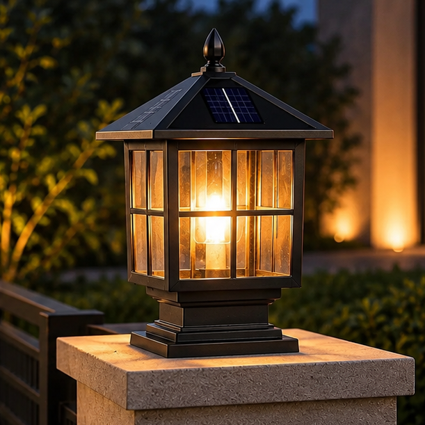 RoyaleGlow Waterproof Outdoor Pillar Light - Traditional Garden LED Lamp