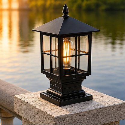 RoyaleGlow Waterproof Outdoor Pillar Light - Traditional Garden LED Lamp