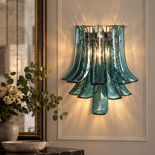 LuxRoyale Murano Glass Petal Wall Sconce