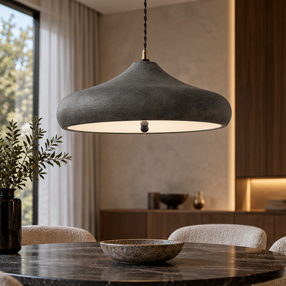 LuxRoyale Modern Sculptural Disc LED Pendant Light with Adjustable Suspension