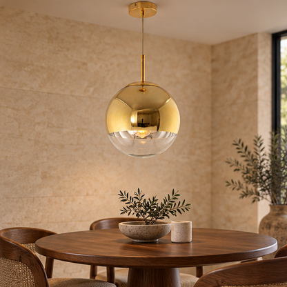 Royelux Modern Silver Glass Globe Pendant Light Cluster For Dining Room