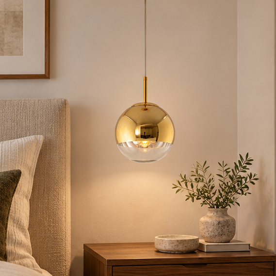 Royelux Modern Silver Glass Globe Pendant Light Cluster For Dining Room