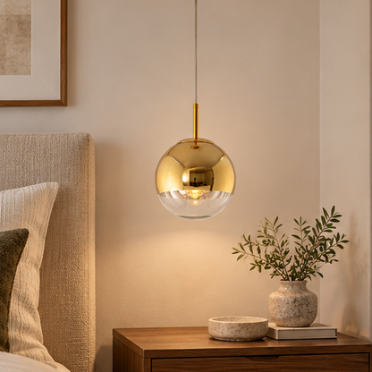 Royelux Modern Silver Glass Globe Pendant Light Cluster For Dining Room
