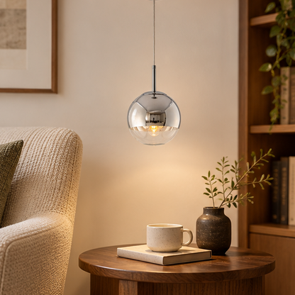 Royelux Modern Silver Glass Globe Pendant Light Cluster For Dining Room