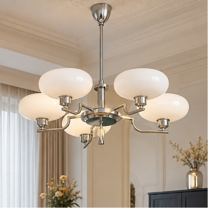 RoyaleGlow Vintage Brass Glass Chandelier Pendant Light