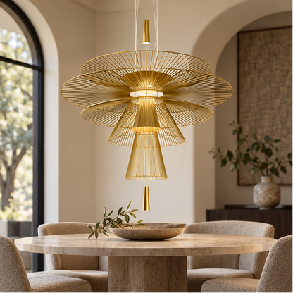 Royelux Modern Iron Wireframe Chandelier Pendant Light with GU10 Spotlight