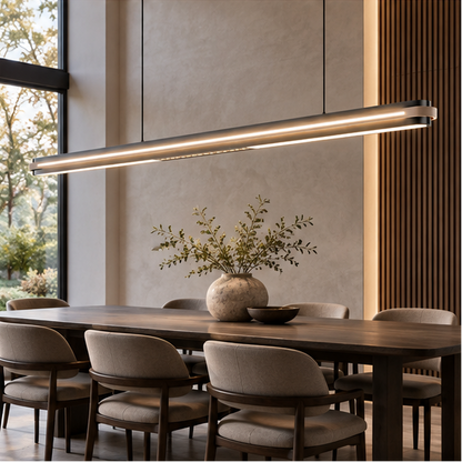 Royelux Modern Linear LED Pendant Light - Adjustable Island Lighting For Dining Room