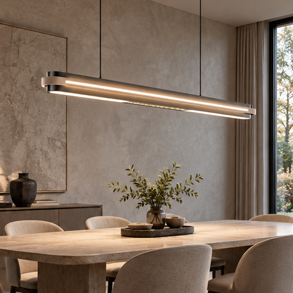 Royelux Modern Linear LED Pendant Light - Adjustable Island Lighting For Dining Room