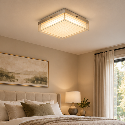 Royelux Modern Dimmable Cube Flush Mount Ceiling Light Fixture