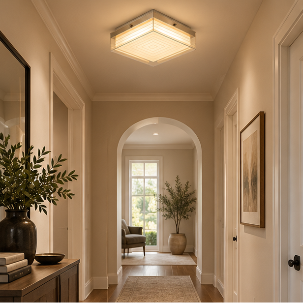 Royelux Modern Dimmable Cube Flush Mount Ceiling Light Fixture