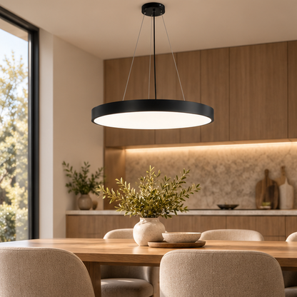 LuxRoyale Modern Round LED Dimmable Pendant Light Fixture