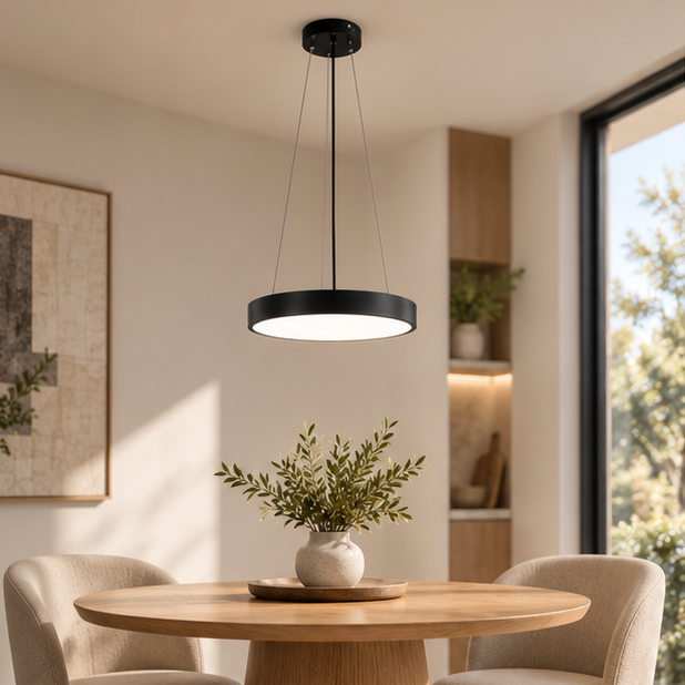 LuxRoyale Modern Round LED Dimmable Pendant Light Fixture