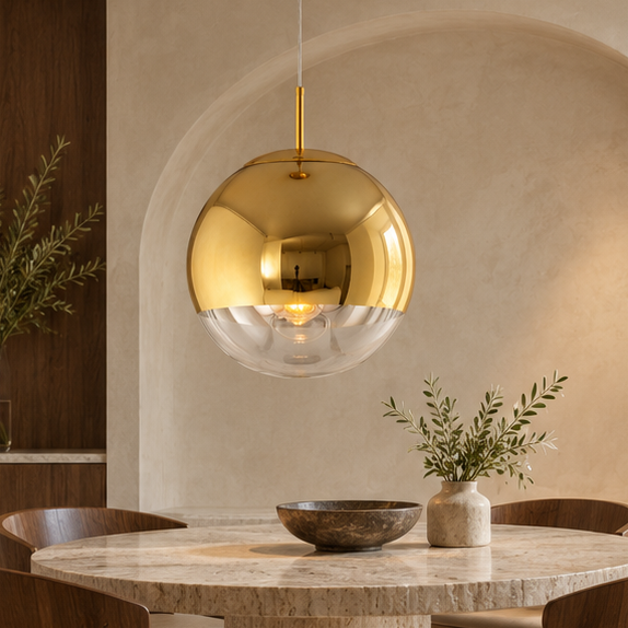 Royelux Modern Silver Glass Globe Pendant Light Cluster For Dining Room