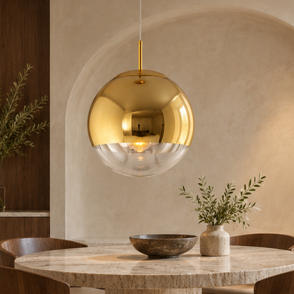 Royelux Modern Silver Glass Globe Pendant Light Cluster For Dining Room