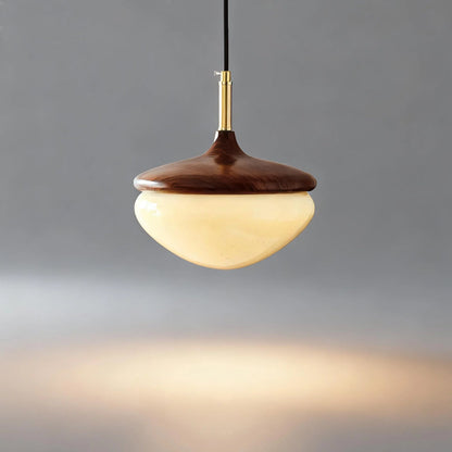 RoyaleGlow Vintage French Cream Style Hazelnut Glass Pendant Light