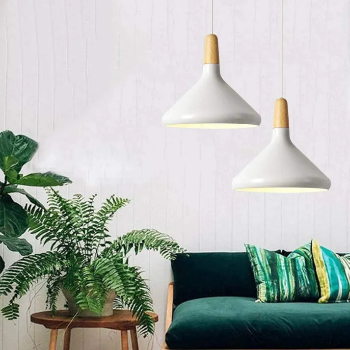 LuxRoyale French Macaron Conical Metal Pendant Lamp With Vibrant Colors