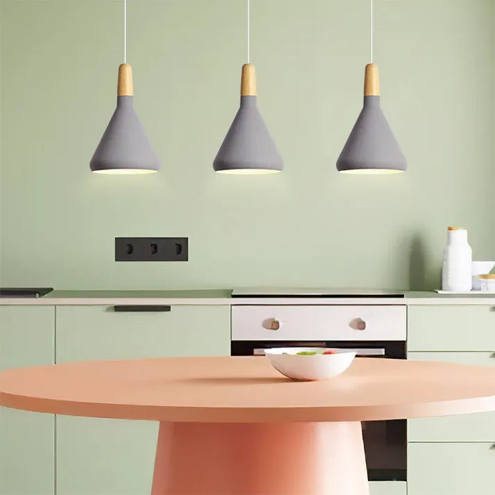 LuxRoyale French Macaron Conical Metal Pendant Lamp With Vibrant Colors