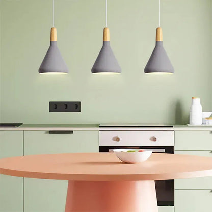 LuxRoyale French Macaron Conical Metal Pendant Lamp With Vibrant Colors