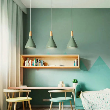 LuxRoyale French Macaron Conical Metal Pendant Lamp With Vibrant Colors
