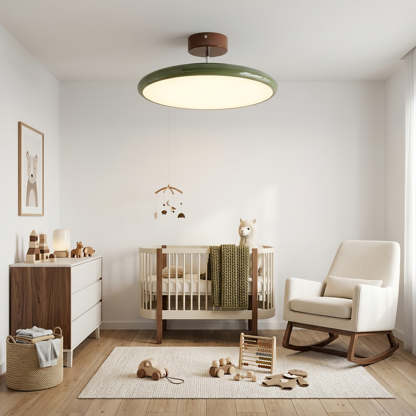 French Retro Cream Saucer Ceiling Lamp 7