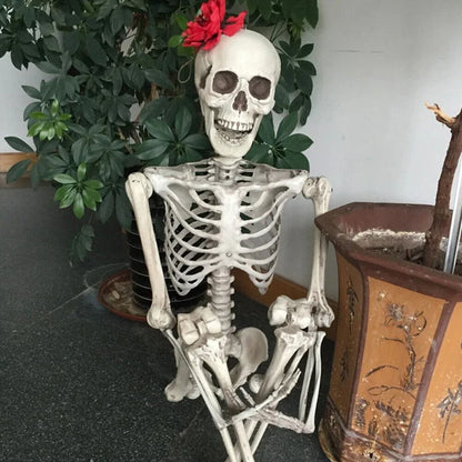 Full Life Size Human Skeleton Halloween Prop 90CM Haunted House Hanging Props Halloween Movable Skeleton Halloween Ornament Toys 1