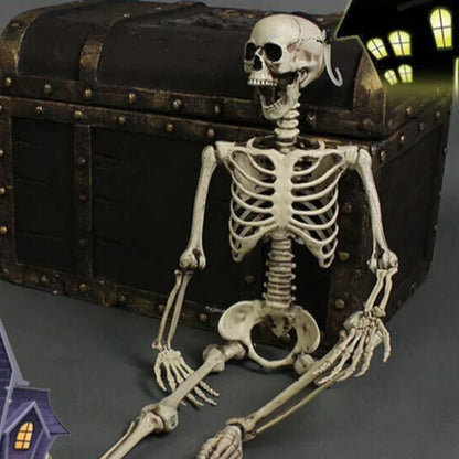 Full Life Size Human Skeleton Halloween Prop 90CM Haunted House Hanging Props Halloween Movable Skeleton Halloween Ornament Toys 2