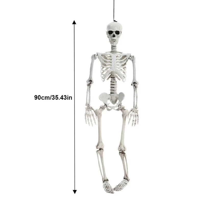 Full Life Size Human Skeleton Halloween Prop 90CM Haunted House Hanging Props Halloween Movable Skeleton Halloween Ornament Toys 4