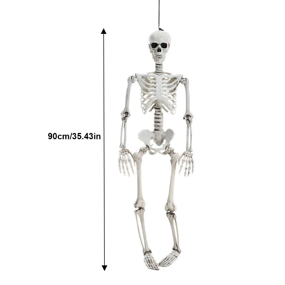 Full Life Size Human Skeleton Halloween Prop 90CM Haunted House Hanging Props Halloween Movable Skeleton Halloween Ornament Toys 6