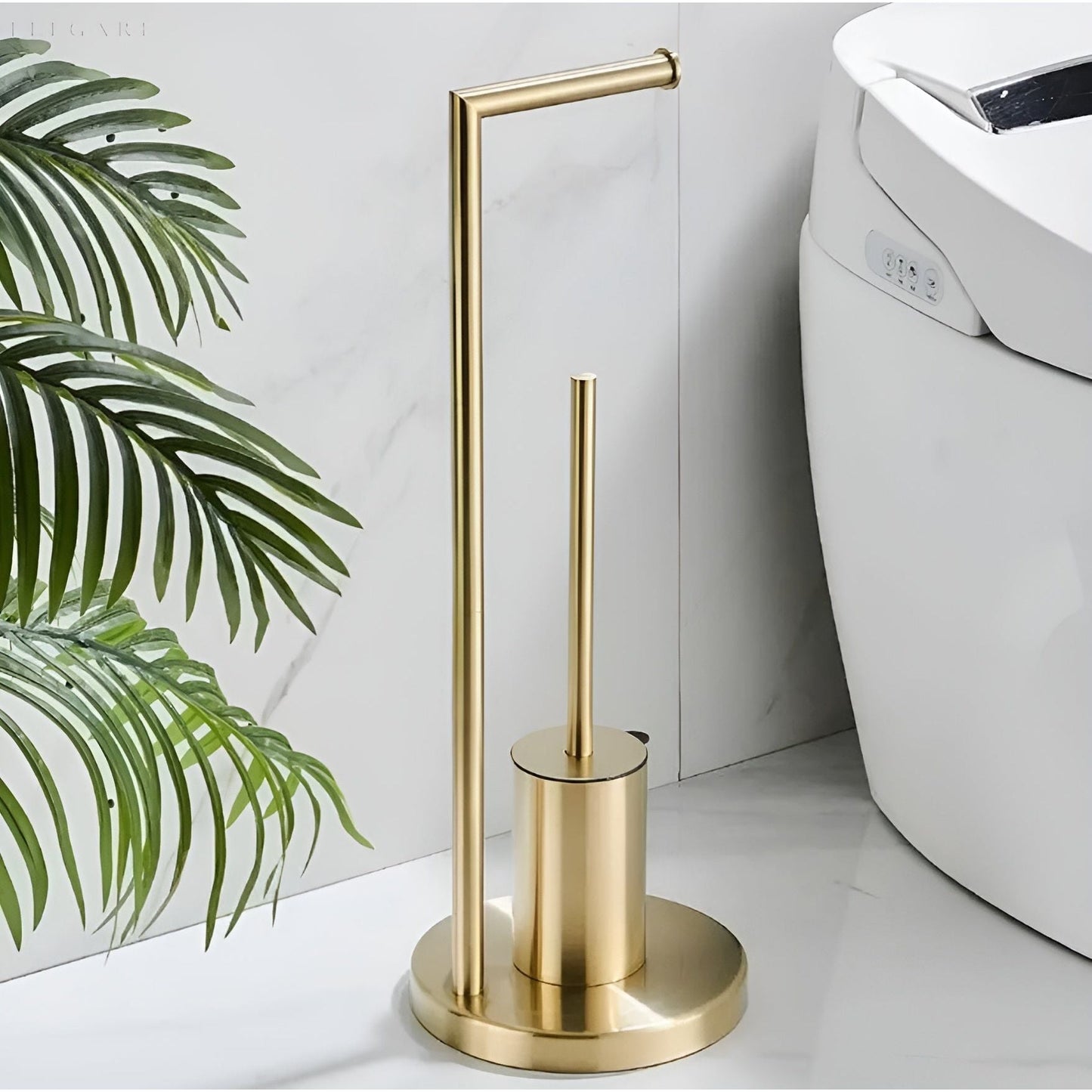 Functional Toilet Paper Holder with Integrated Brush – Space-Saving Design for Modern Bathrooms