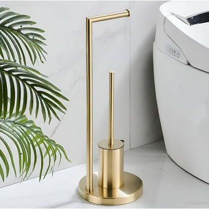 Functional Toilet Paper Holder with Integrated Brush – Space-Saving Design for Modern Bathrooms