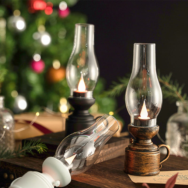 RoyaleGlow LED Vintage Kerosene Lamp, Electronic Swinging Candle