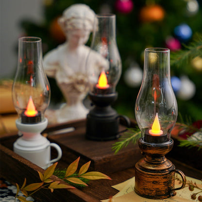 RoyaleGlow LED Vintage Kerosene Lamp, Electronic Swinging Candle
