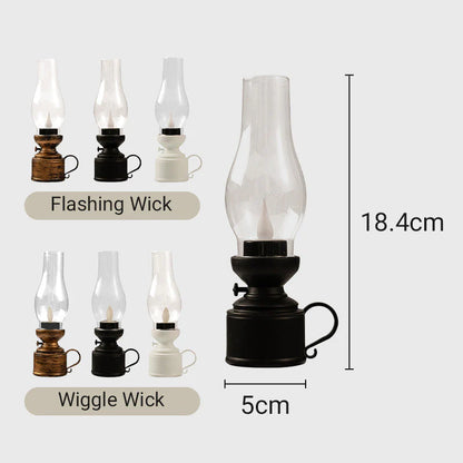 RoyaleGlow LED Vintage Kerosene Lamp, Electronic Swinging Candle